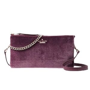 Kate Spade Tillie Velvet Plum Chain Crossbody
Shoulder Bag Two way